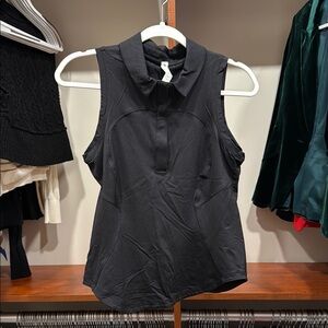 Lululemon Women’s Quickly Dry Black Sleeveless Polo Shirt Size 6